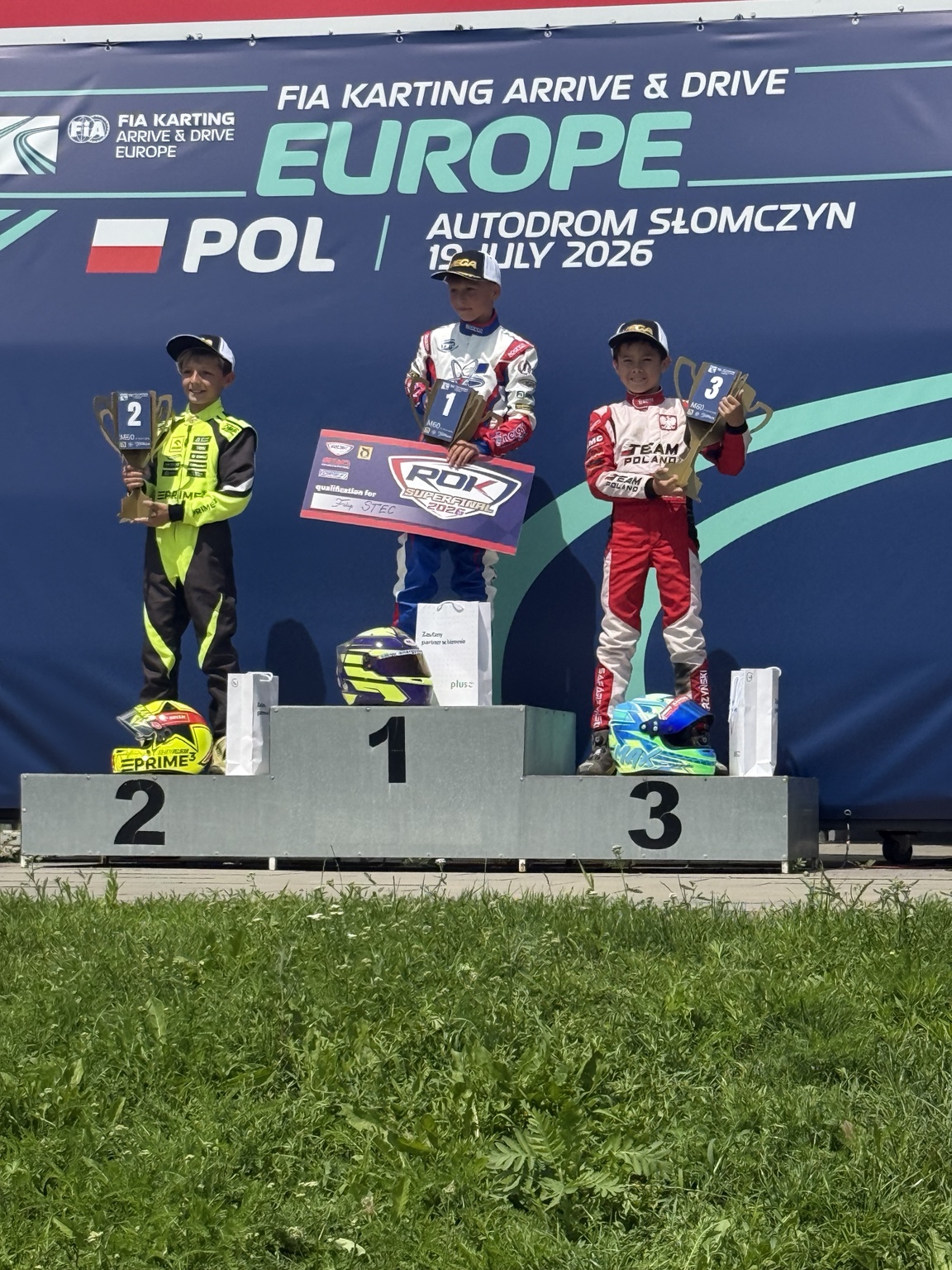 Filip Stec na pierwszym miejscu podium w Słomczynie